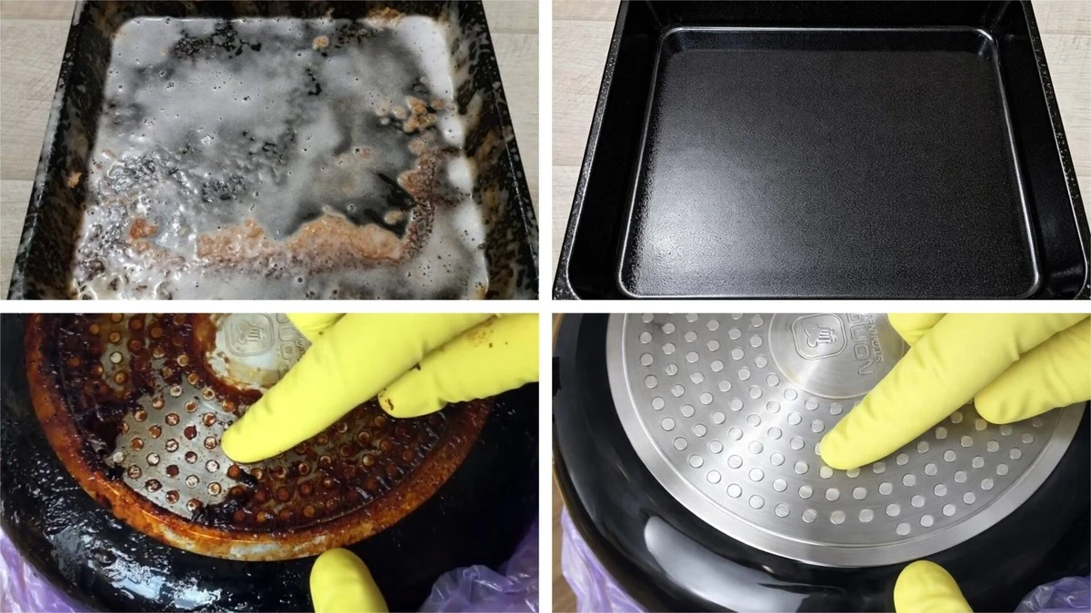 Proč vaše plechy a pánve září jako nové: 1 lžíce + 2 další ingredience