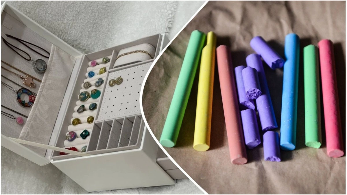 Křída ve šperkovnici: trik, jak zabránit černání stříbra